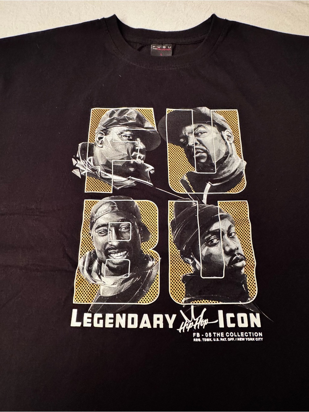 Vintage FUBU ICON Hip Hop Oversized T Shirt Sz Large Streetwear 2Pac Biggie Cube